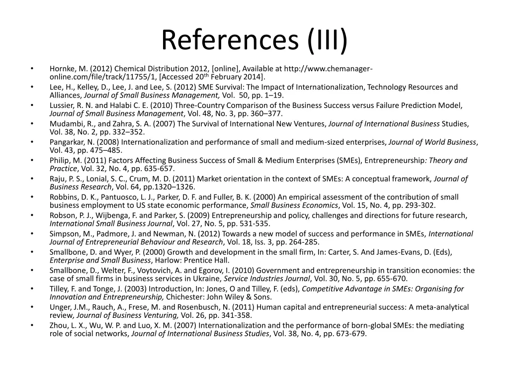 references iii
