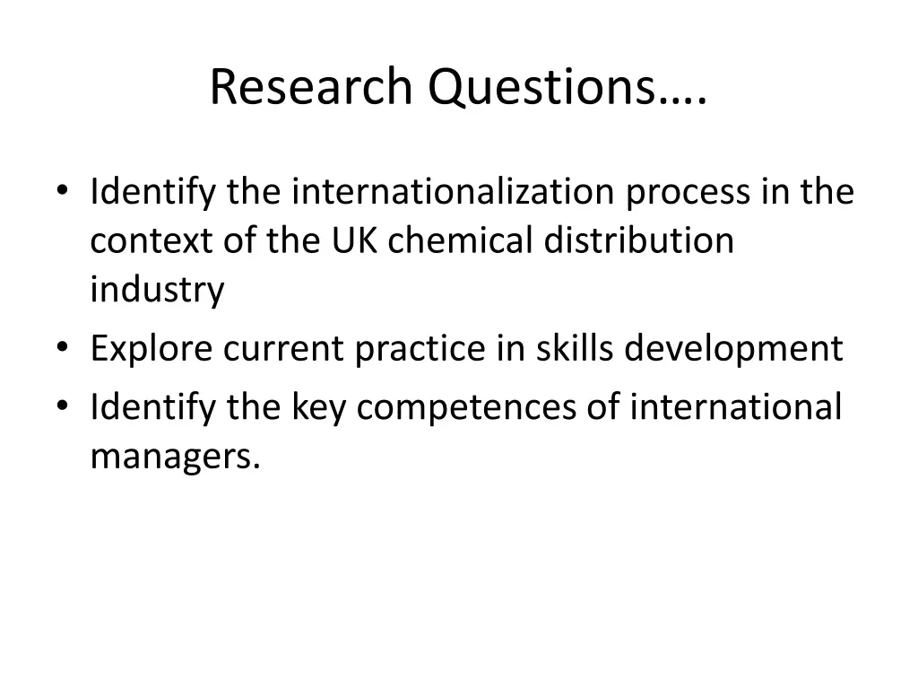 research questions