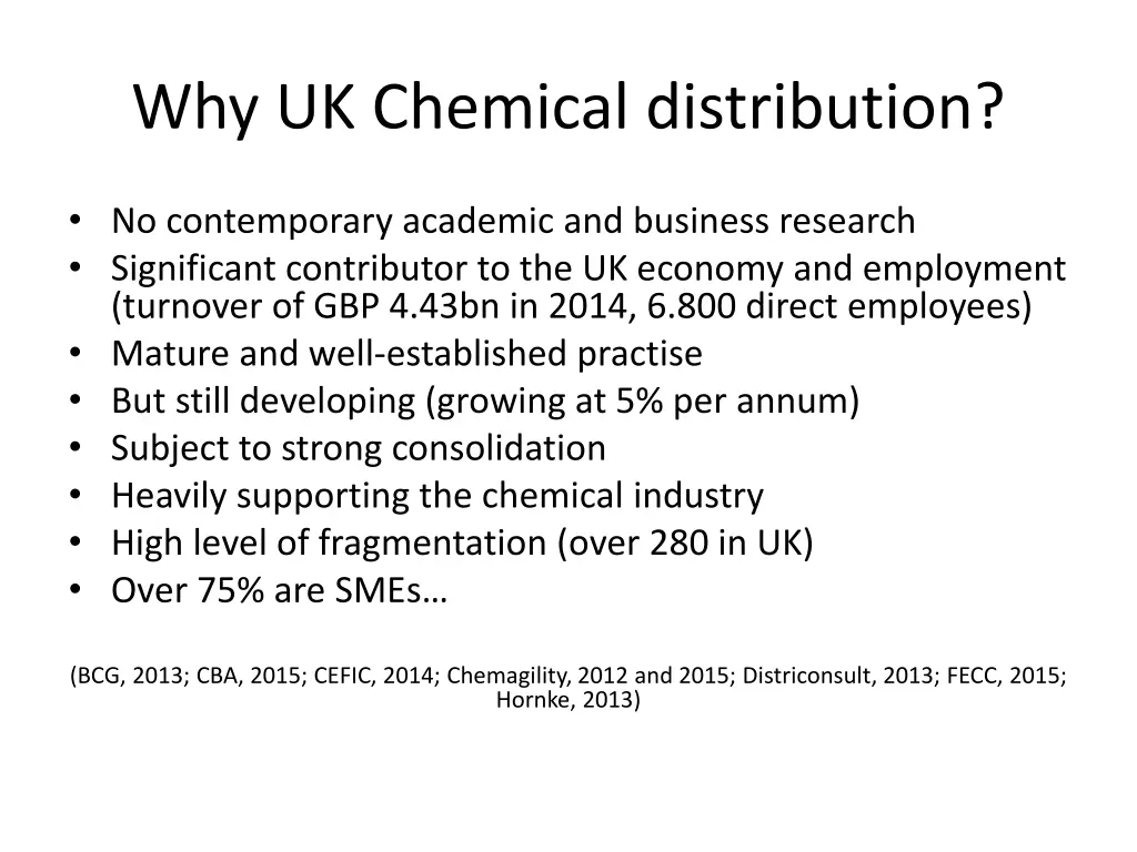 why uk chemical distribution