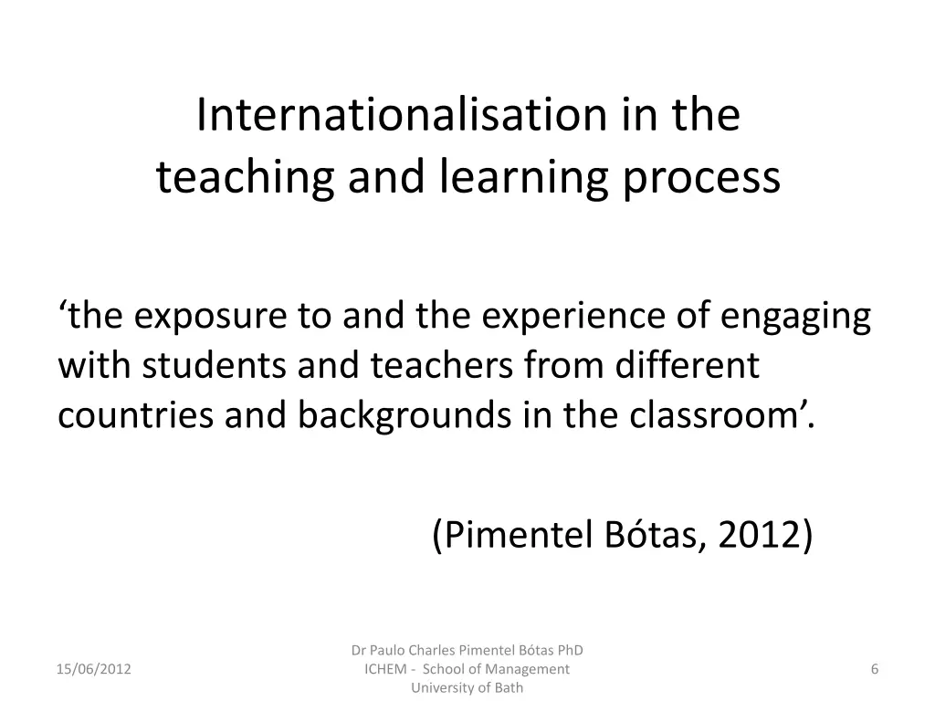 internationalisation in the teaching and learning 1