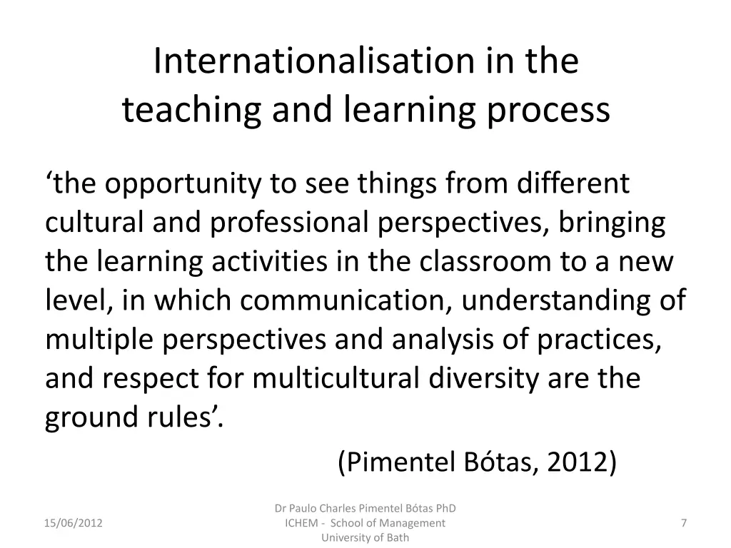 internationalisation in the teaching and learning 2