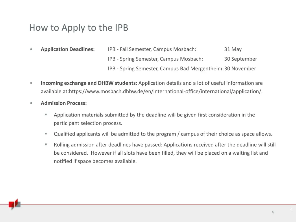 how to apply to the ipb