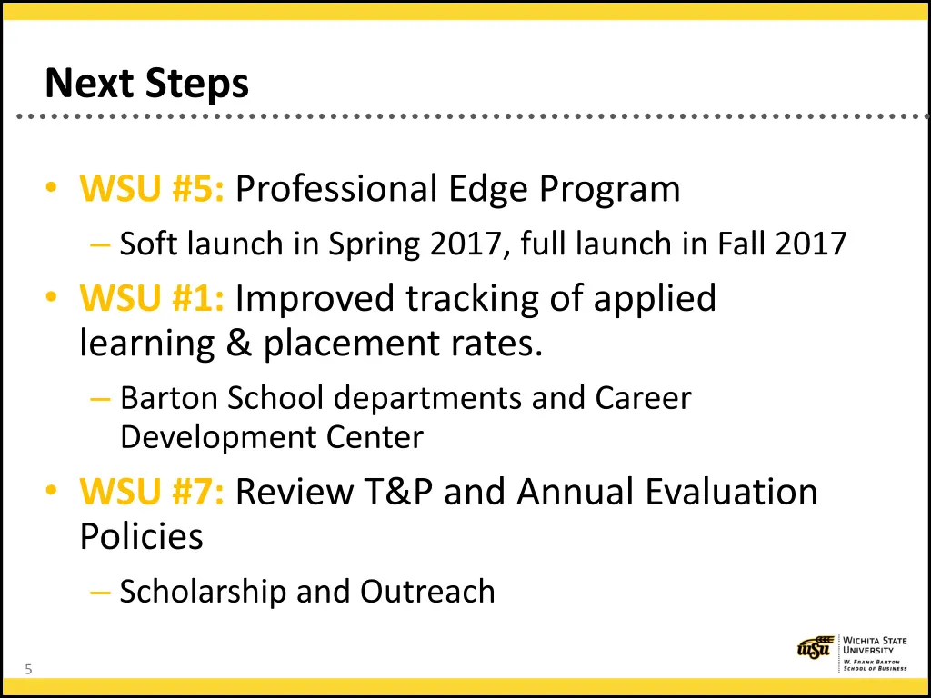next steps