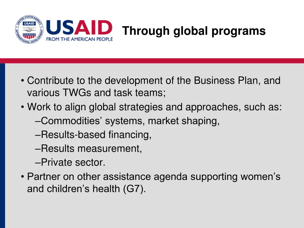 through global programs