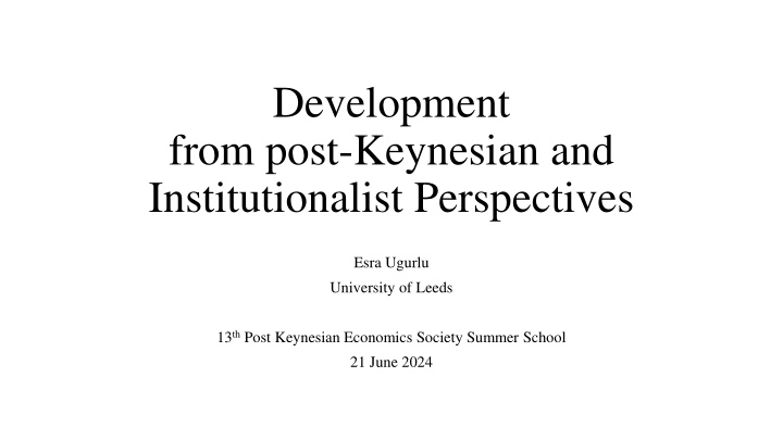 development from post keynesian