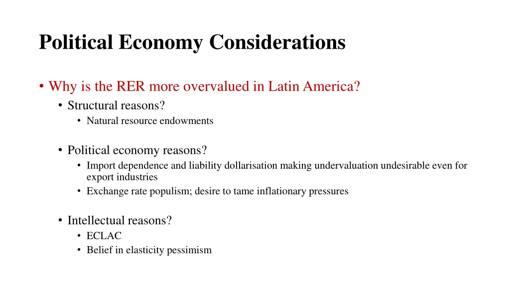 political economy considerations