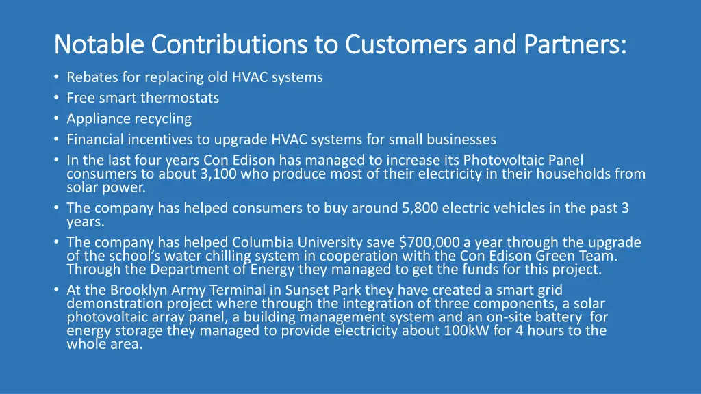 notable contributions to customers and partners