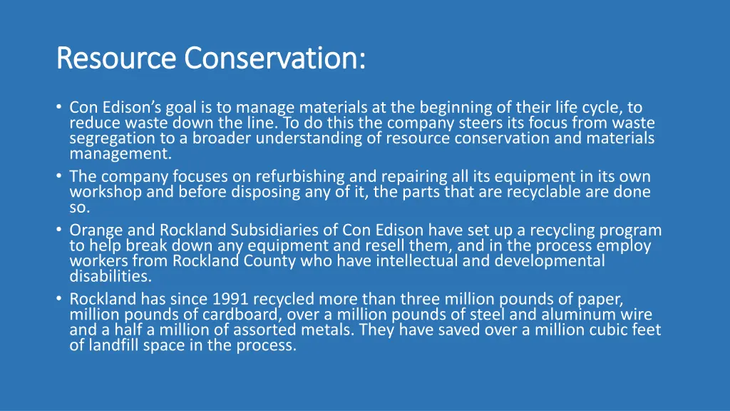 resource conservation resource conservation