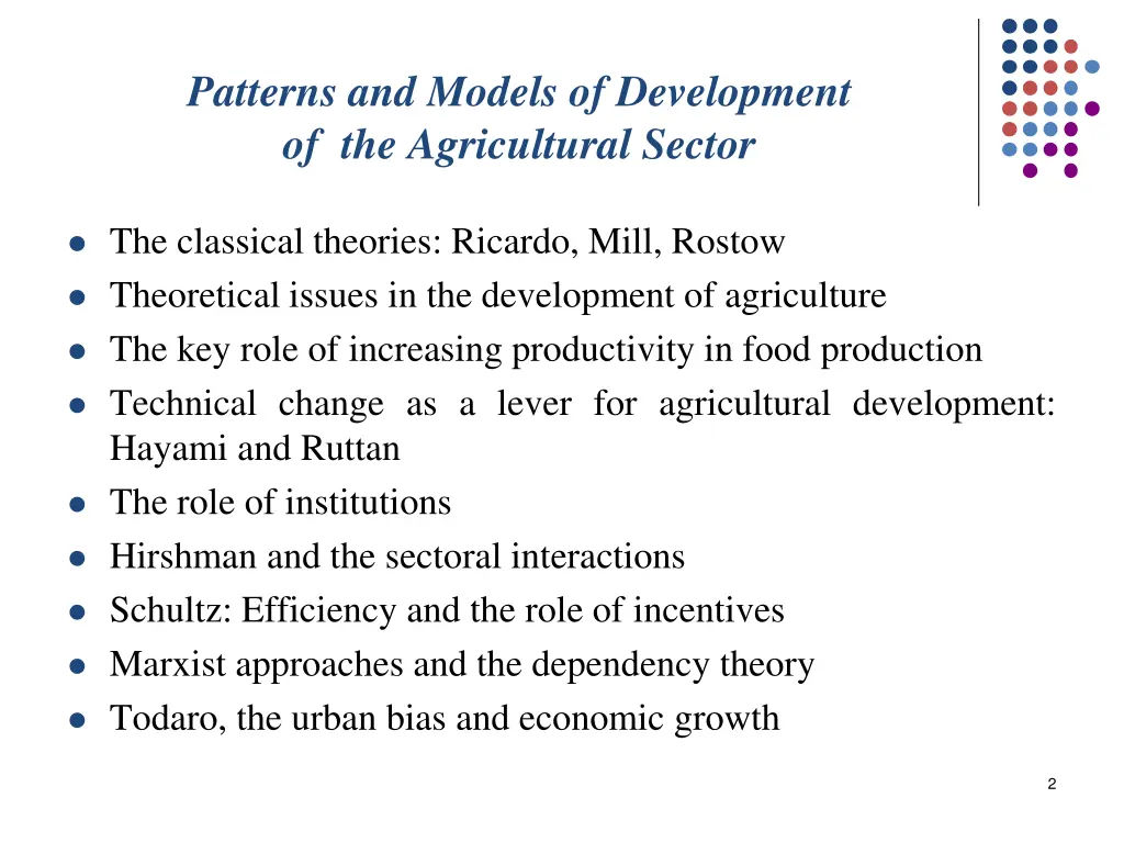 patterns and models of development