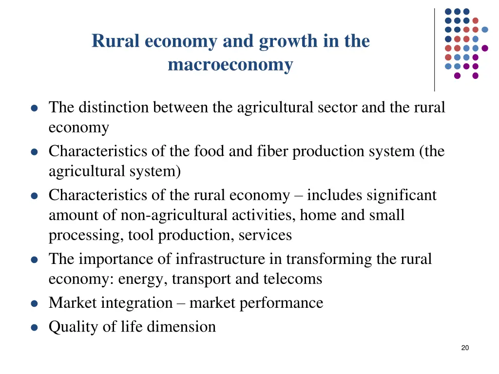 rural economy and growth in the macroeconomy