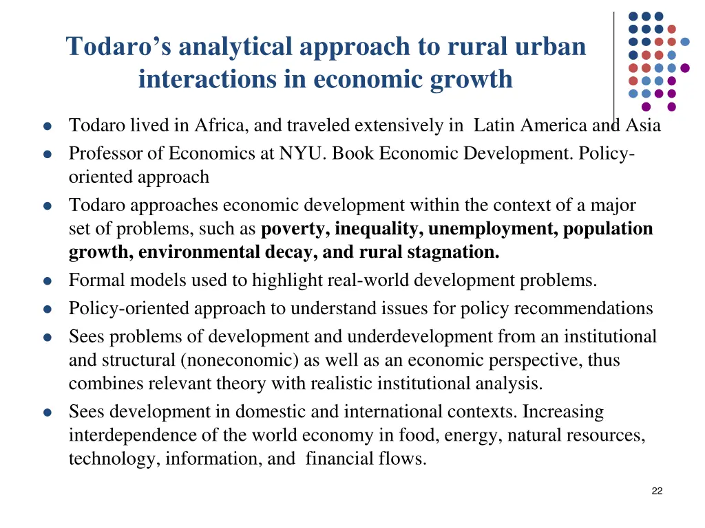 todaro s analytical approach to rural urban