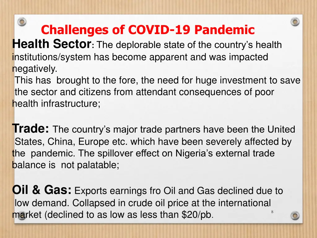 challenges of covid 19 pandemic