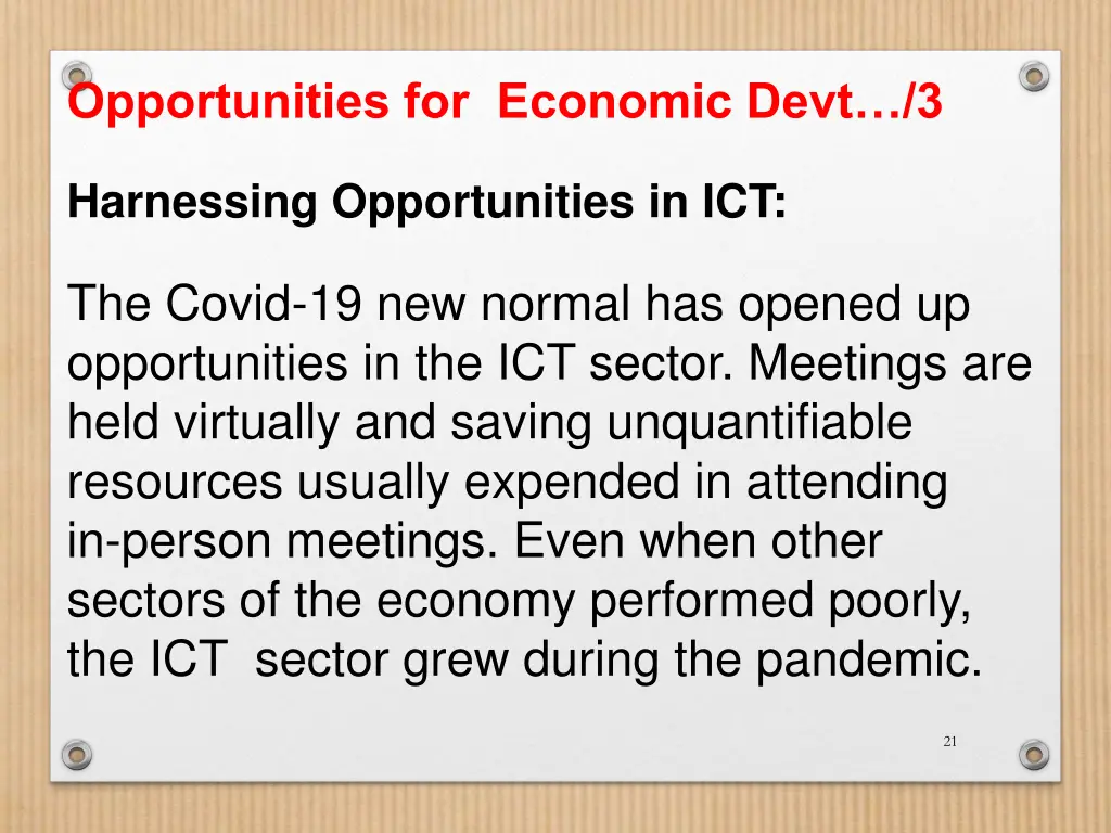 opportunities for economic devt 3 1