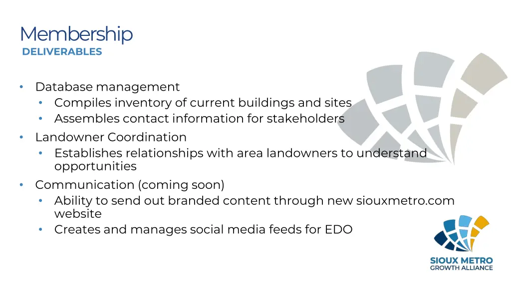 membership deliverables 1