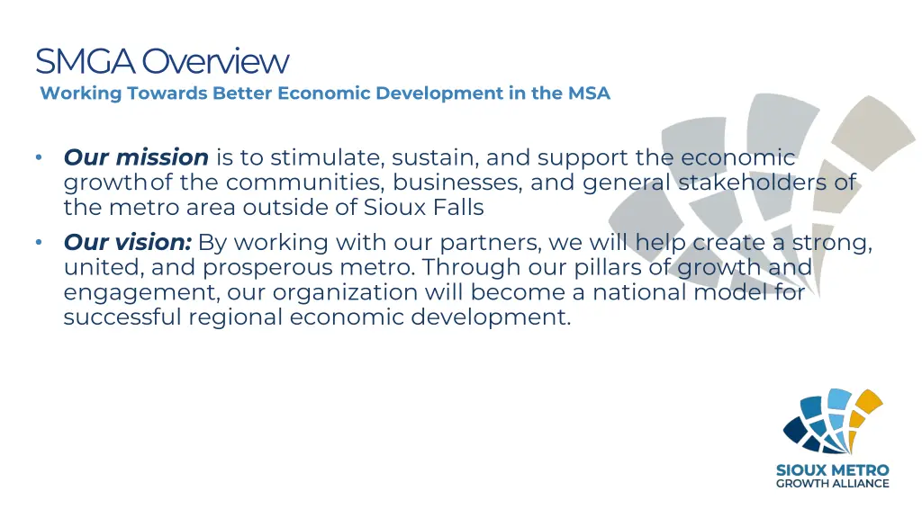 smga overview working towards better economic