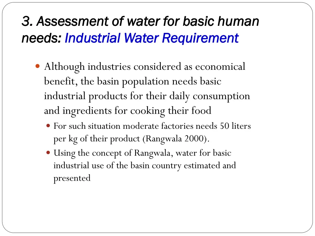 3 assessment of water for basic human 1