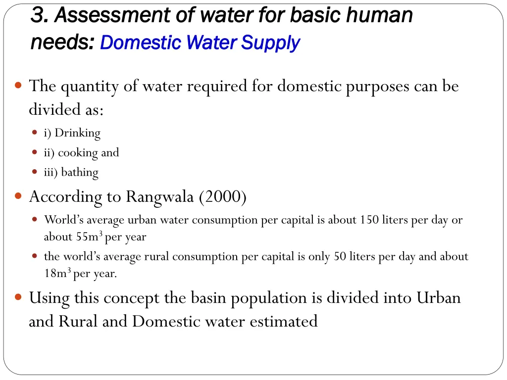 3 assessment of water for basic human