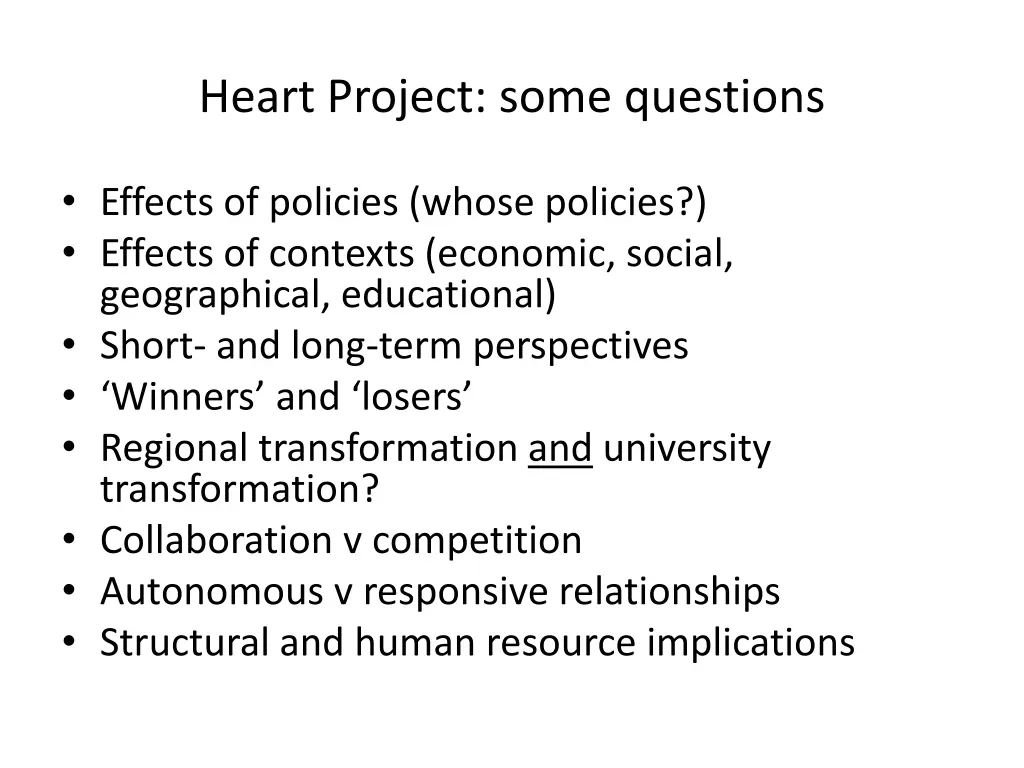 heart project some questions