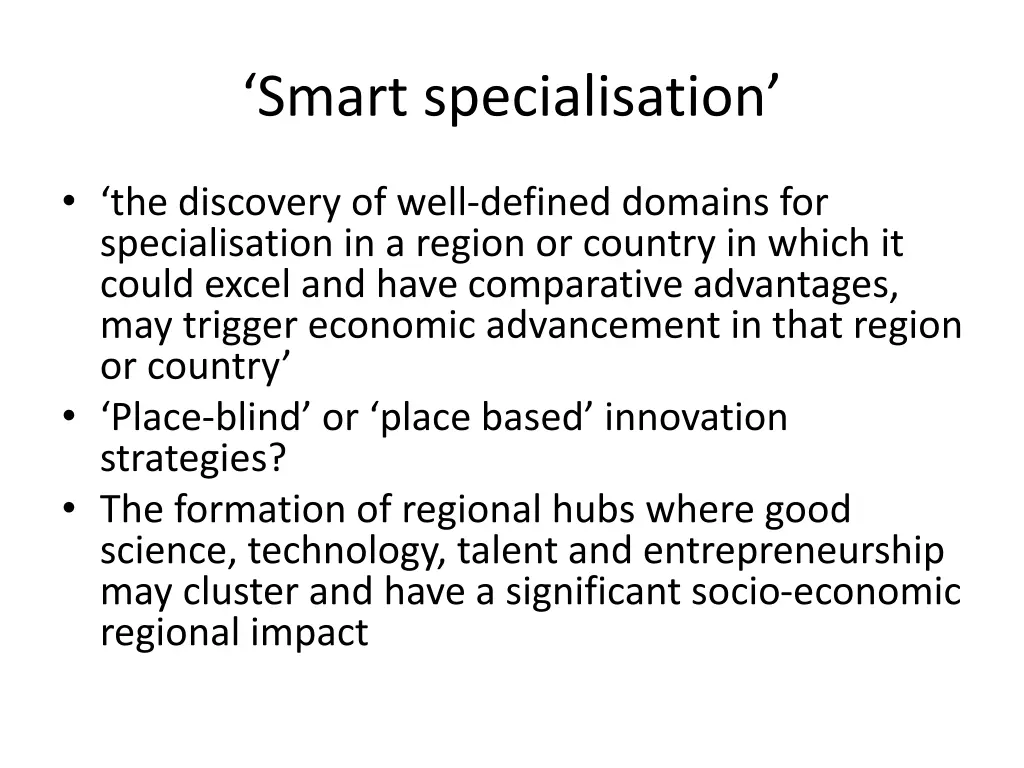 smart specialisation