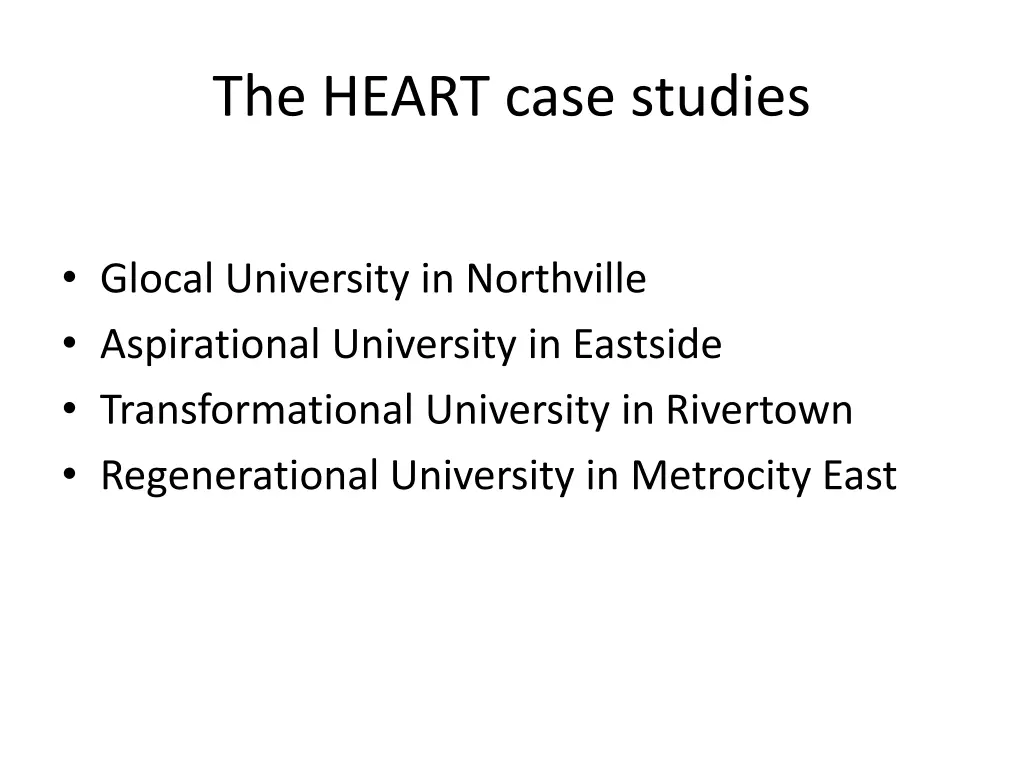 the heart case studies