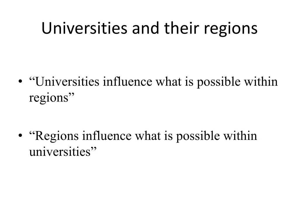 universities and their regions