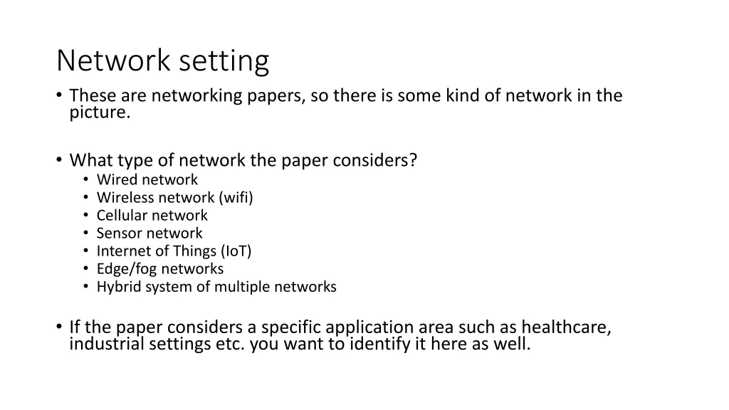 network setting these are networking papers