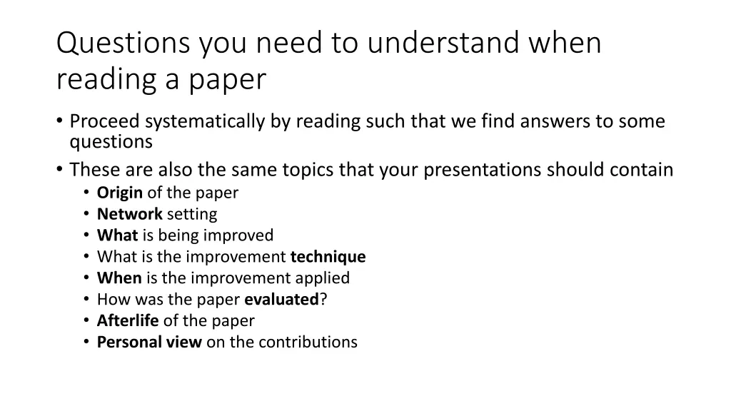 questions you need to understand when reading