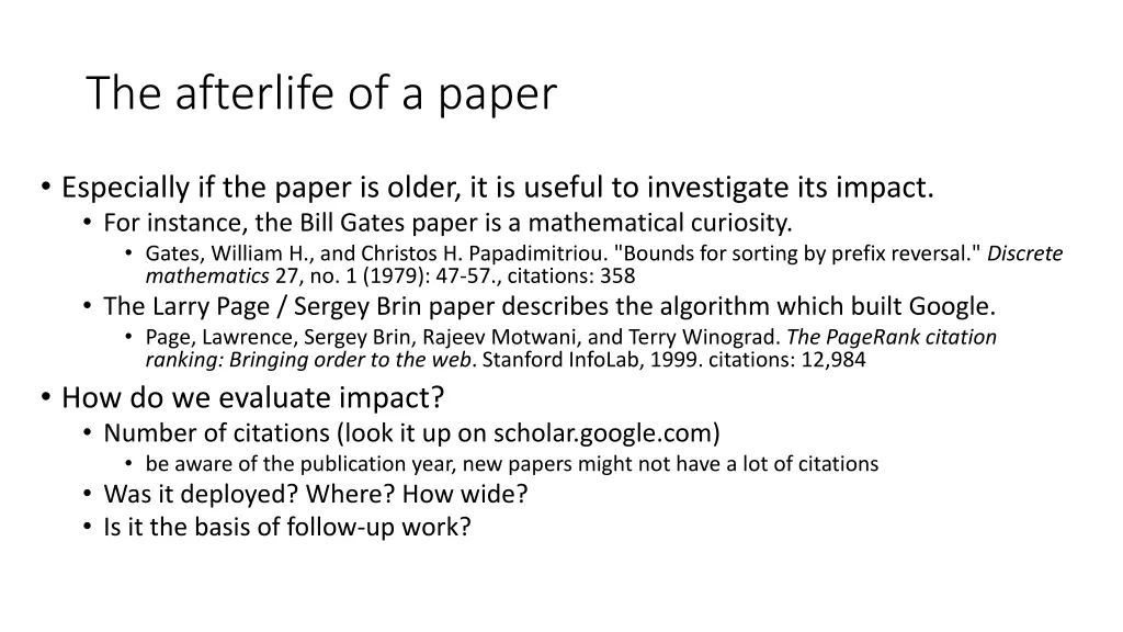 the afterlife of a paper