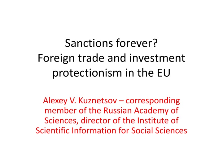 sanctions forever foreign trade and investment