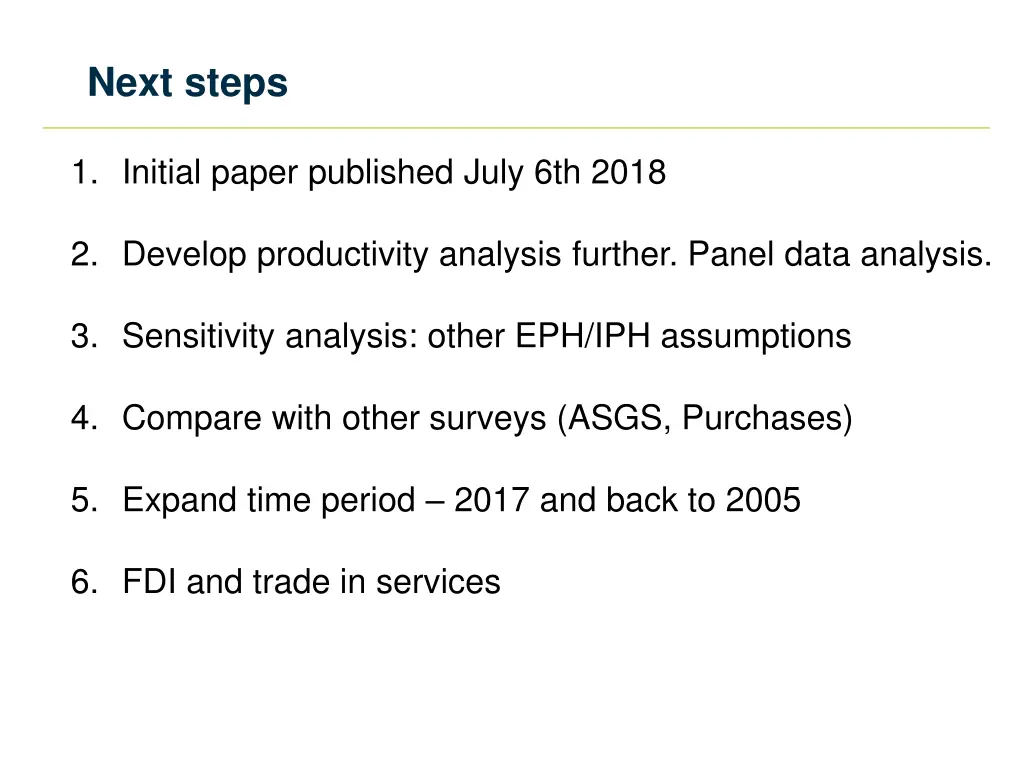 next steps