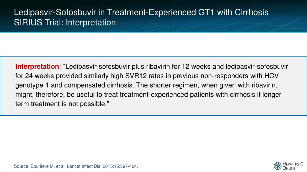 ledipasvir sofosbuvir in treatment experienced 9