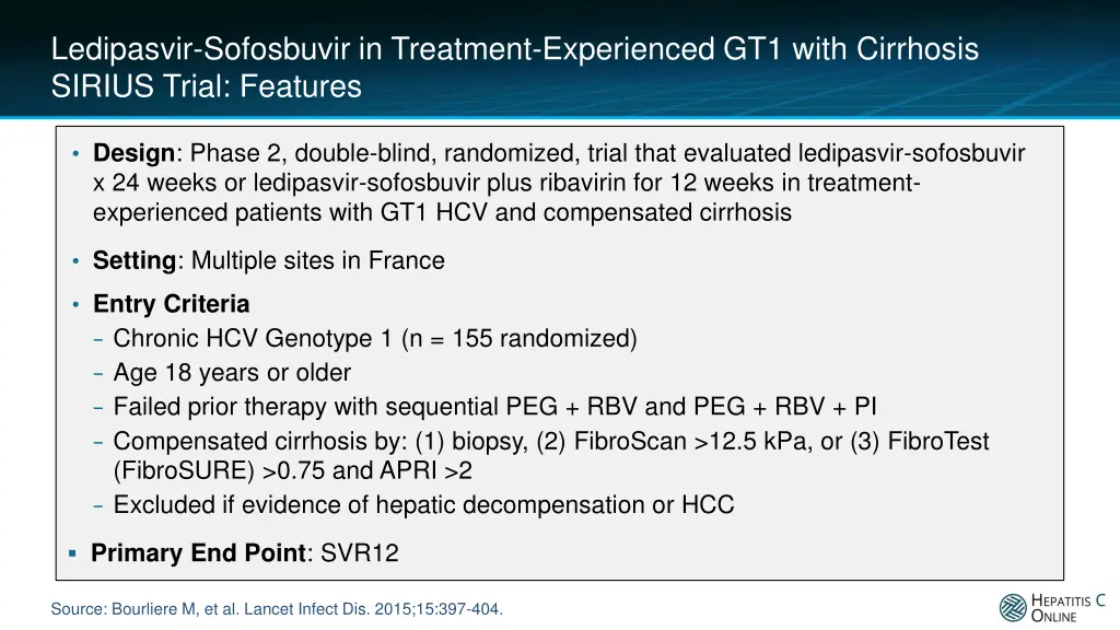 ledipasvir sofosbuvir in treatment experienced