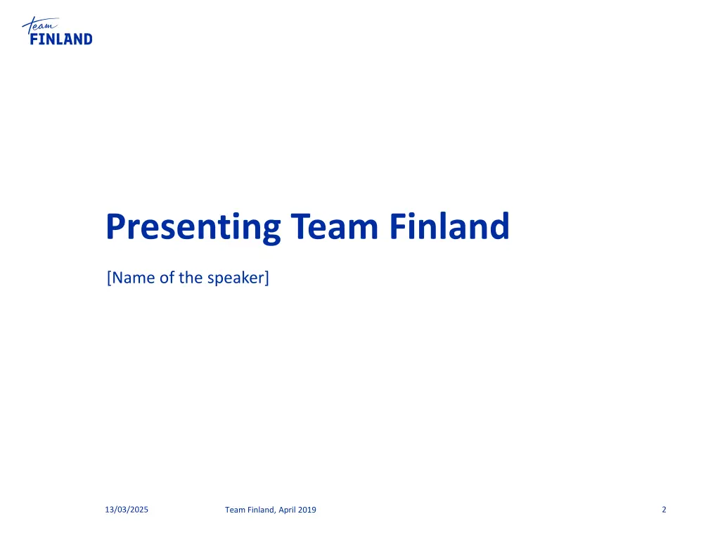 presenting team finland