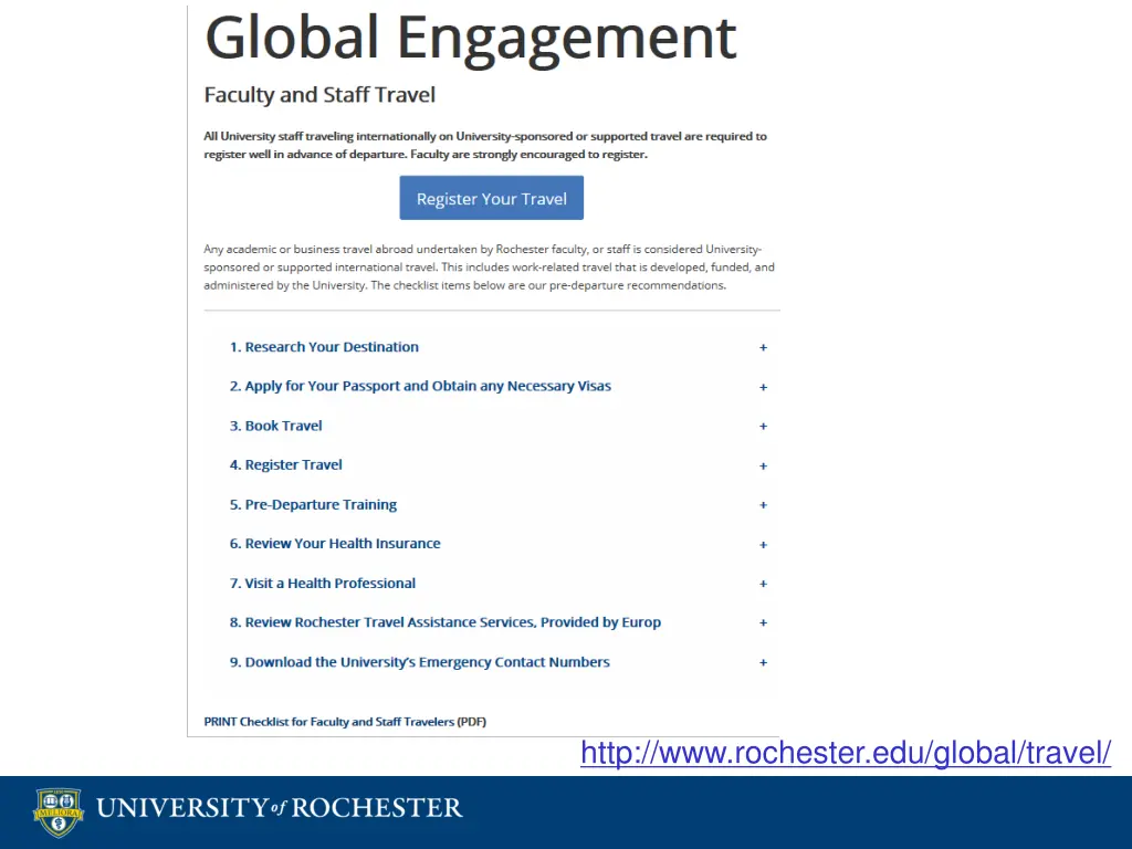 http www rochester edu global travel
