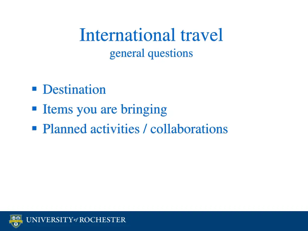 international travel general questions