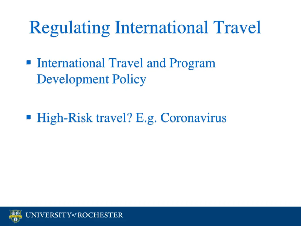 regulating international travel
