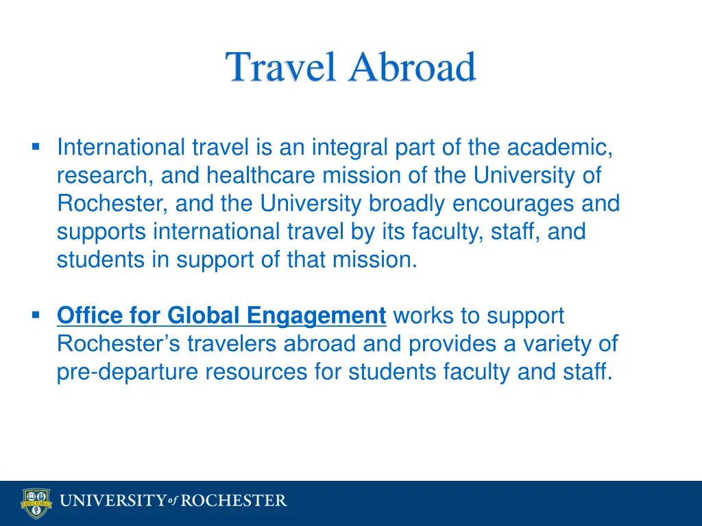 travel abroad
