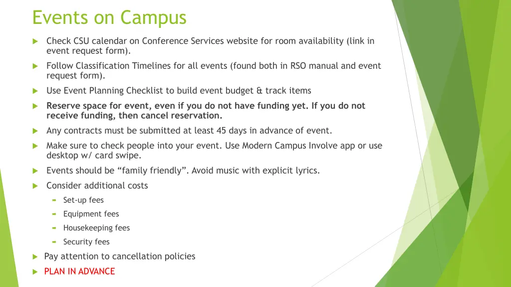 events on campus