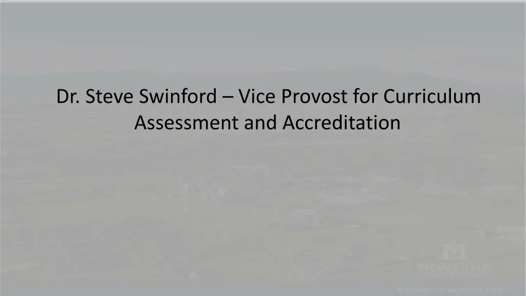 dr steve swinford vice provost for curriculum