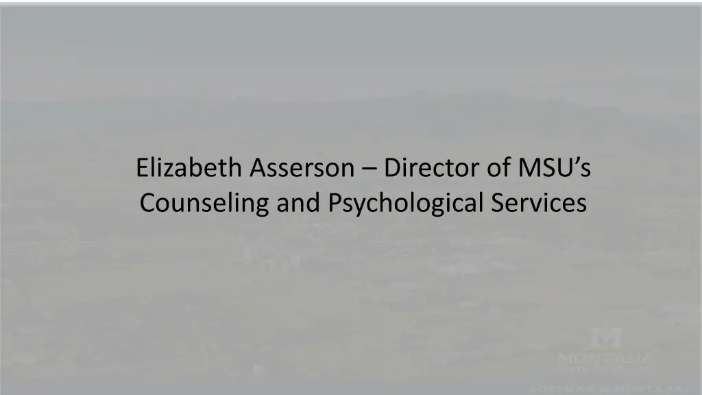 elizabeth asserson director of msu s counseling