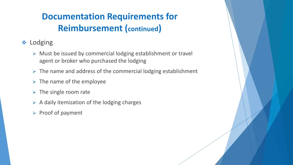 documentation requirements for reimbursement 1