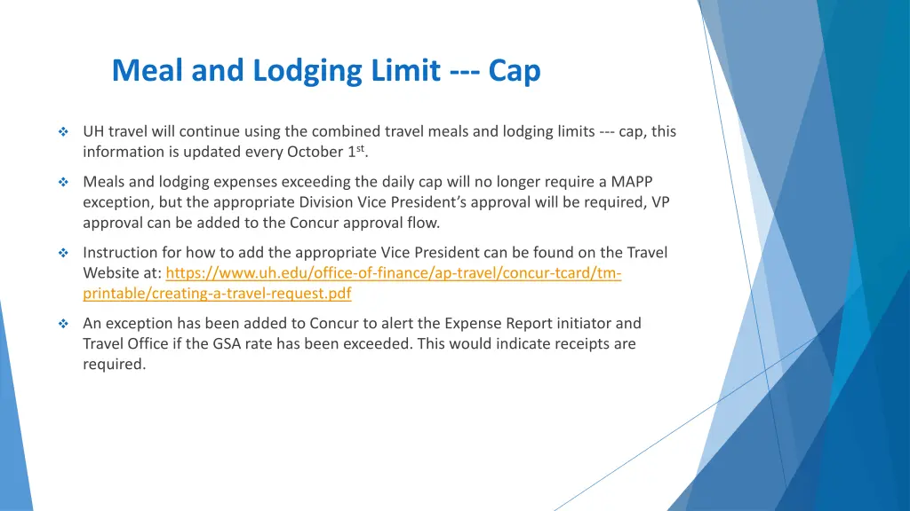 meal and lodging limit cap