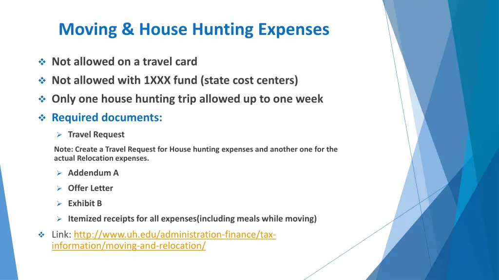 moving house hunting expenses