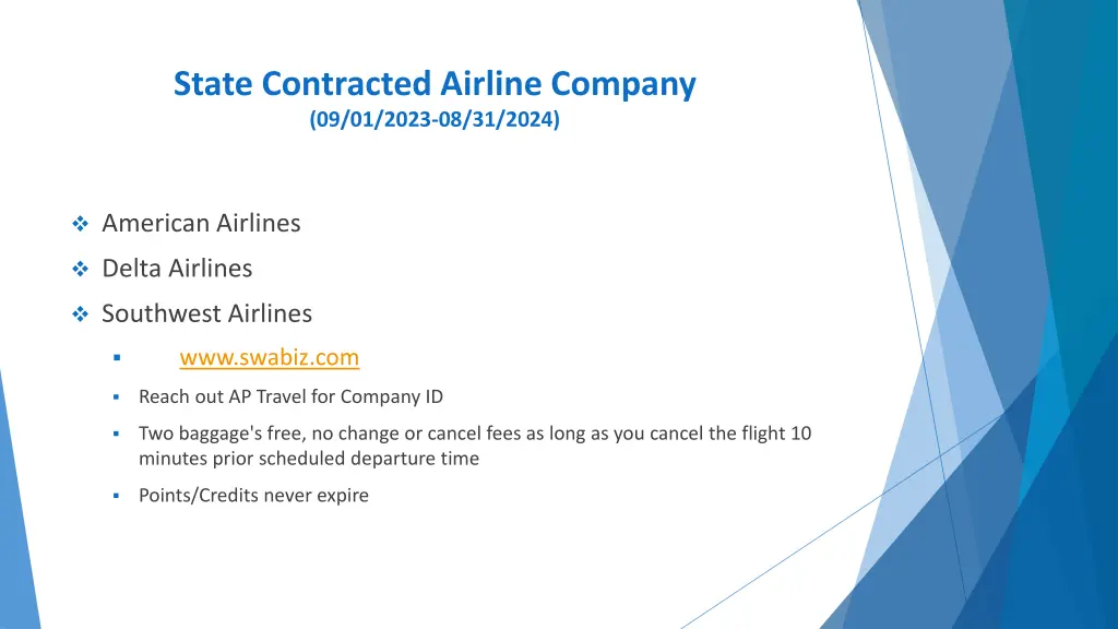 state contracted airline company 09 01 2023