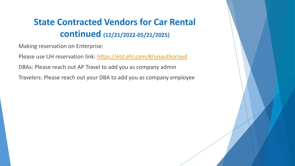 state contracted vendors for car rental continued