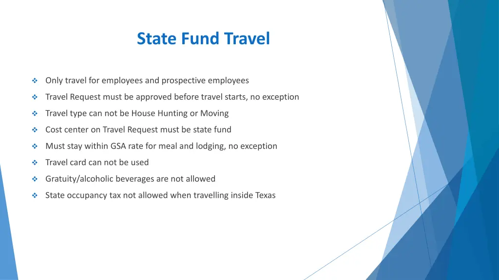 state fund travel