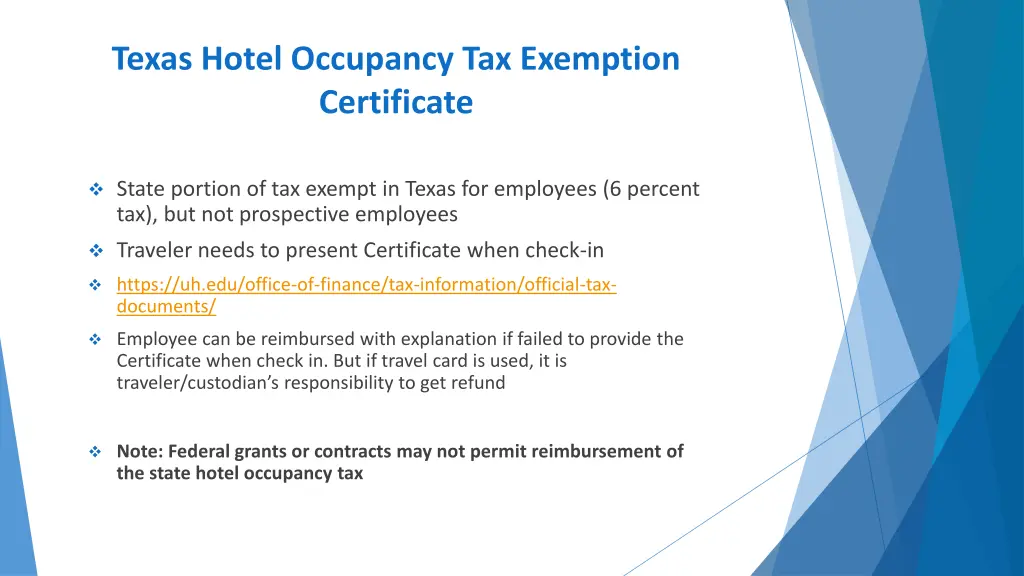 texas hotel occupancy tax exemption certificate