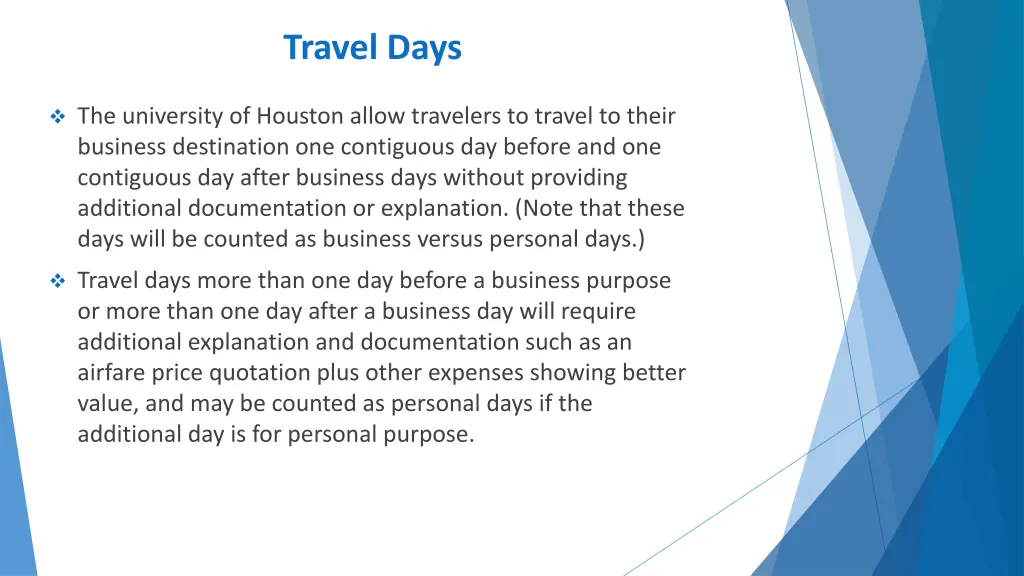 travel days