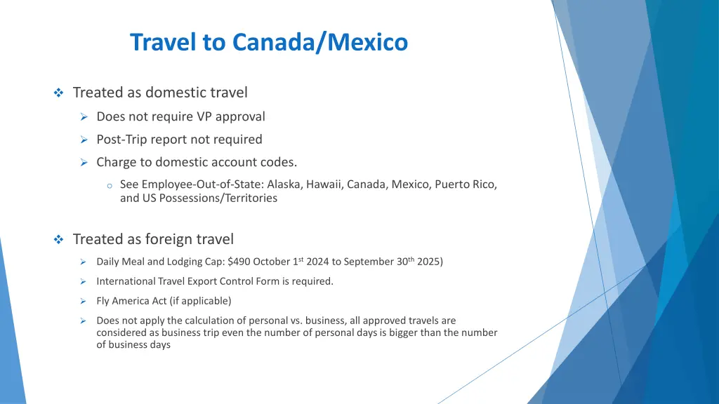 travel to canada mexico