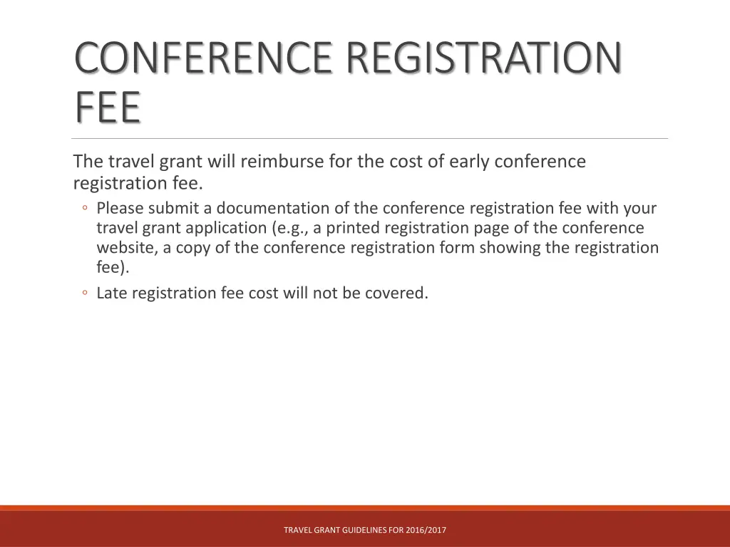 conference registration fee